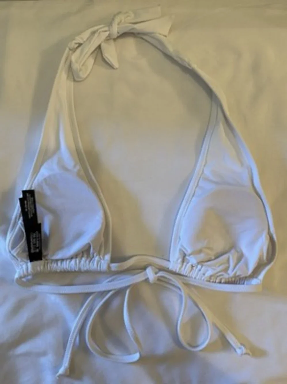 PINK Victorias Secret Lightly Lined White Plunge Bikini Top Size Medium NWOT - Picture 2 of 3